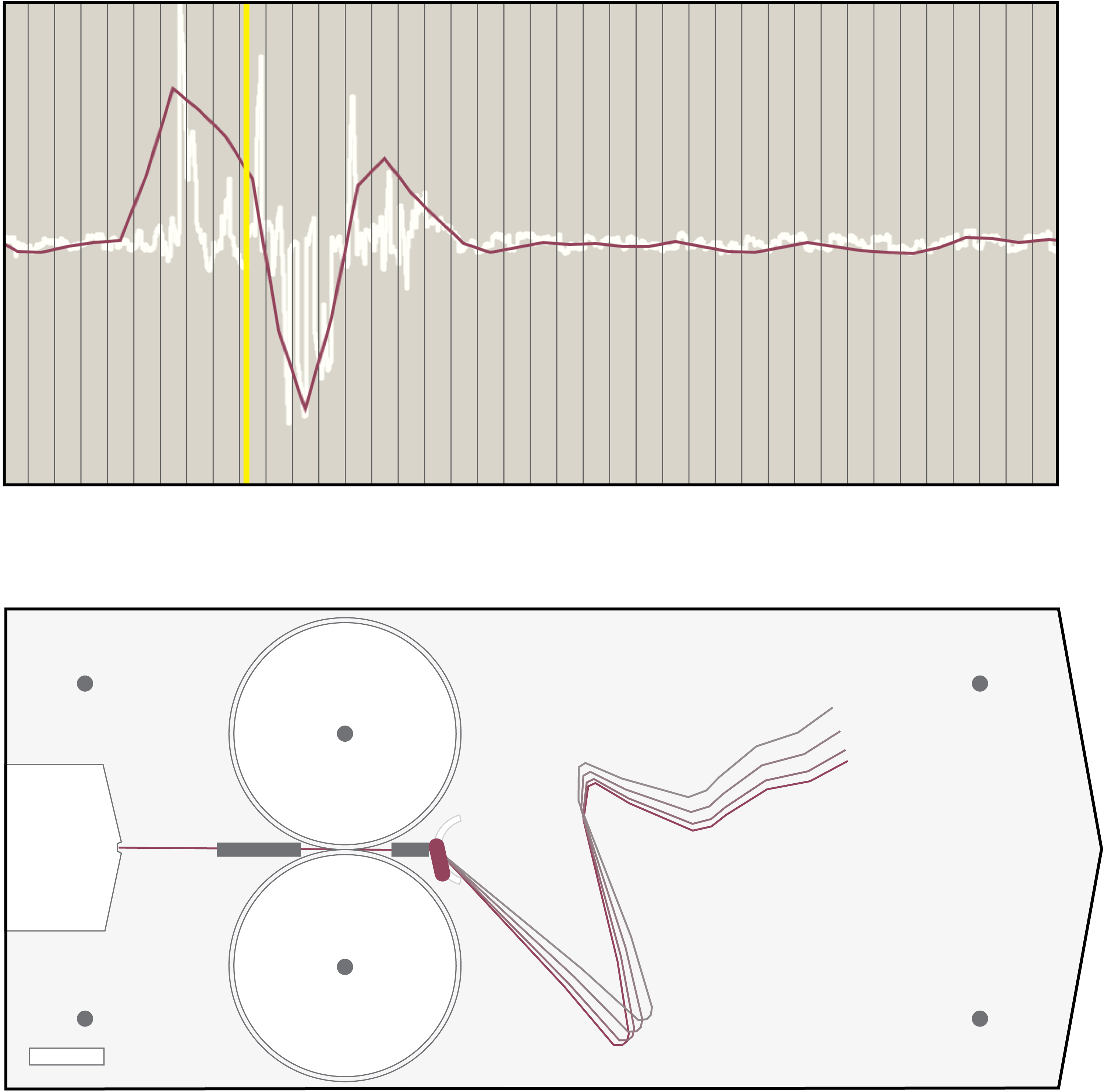 Wire is bent to form a simplified sound wave